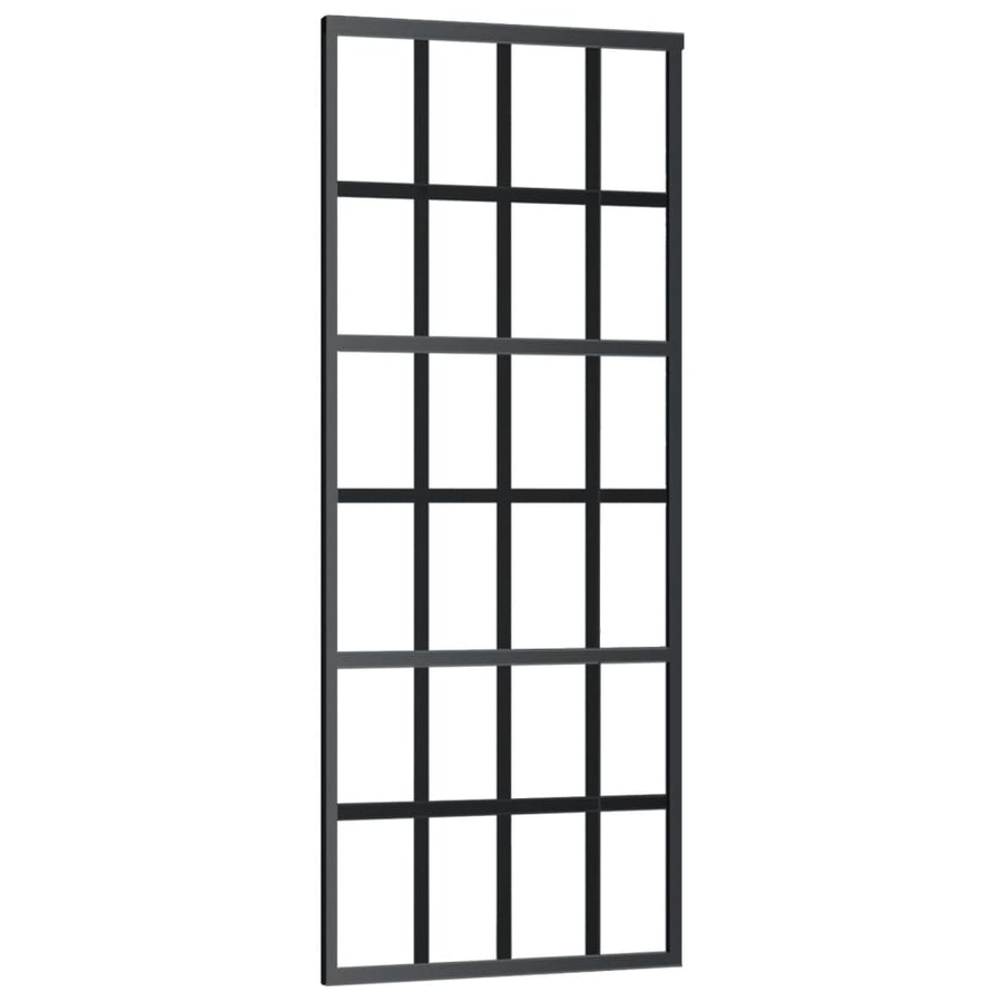 Schuifdeur Met Beslag 76X205 Cm Aluminium En Esg-Glas 76 x 205 cm (200 cm schuifrail) 6x4 raster