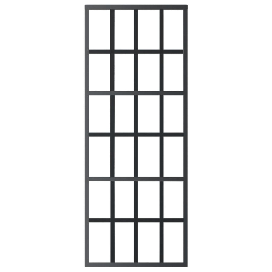 Schuifdeur Met Beslag 76X205 Cm Aluminium En Esg-Glas 76 x 205 cm (200 cm schuifrail) 6x4 raster