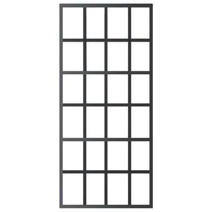 Schuifdeur Met Beslag 90X205 Cm Aluminium En Esg-Glas 90 x 205 cm (183 cm glideskinne) 6x4 raster