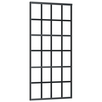Schuifdeur Met Beslag 90X205 Cm Aluminium En Esg-Glas 90 x 205 cm (200 cm schuifrail) 6x4 raster