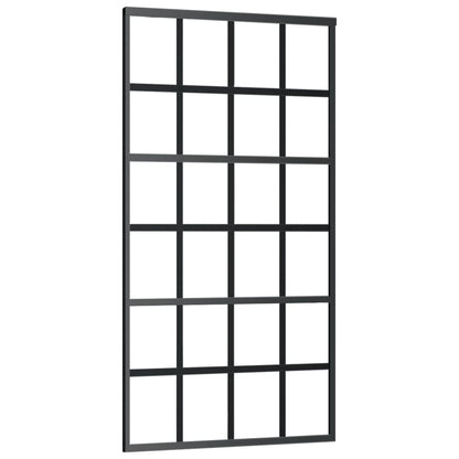 Schuifdeur Met Beslag 02X205 Cm Aluminium En Esg-Glas 102 x 205 cm (183 cm schuifrail) 6x4 raster