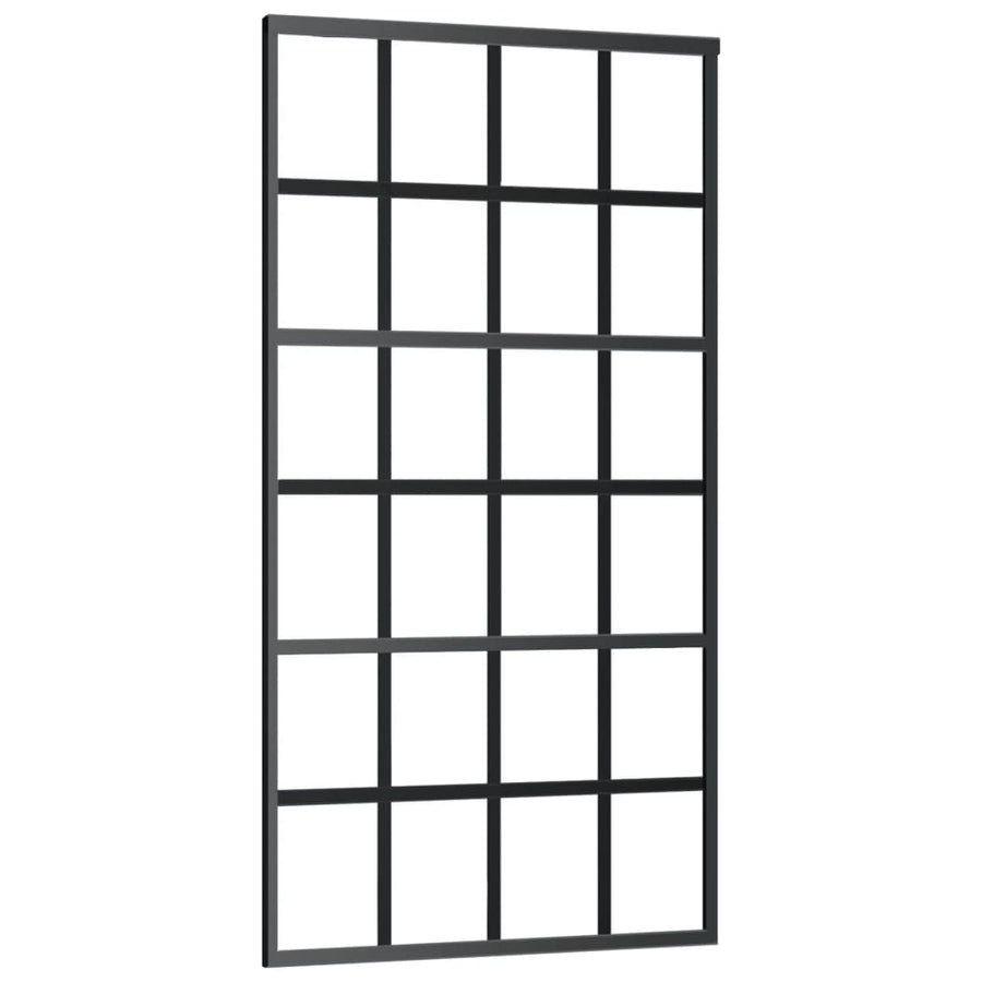Schuifdeur Met Beslag 02X205 Cm Aluminium En Esg-Glas 102 x 205 cm (183 cm schuifrail) 6x4 raster