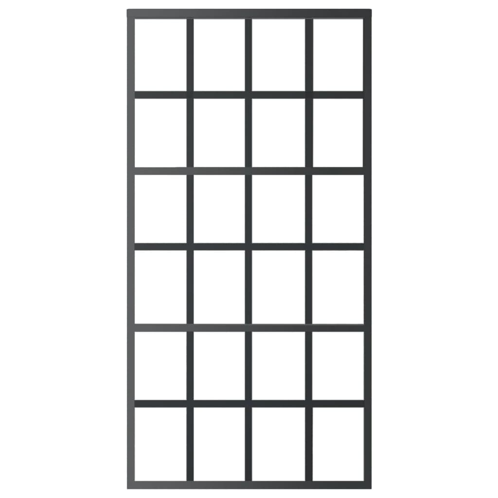 Schuifdeur Met Beslag 02X205 Cm Aluminium En Esg-Glas 102 x 205 cm (183 cm schuifrail) 6x4 raster