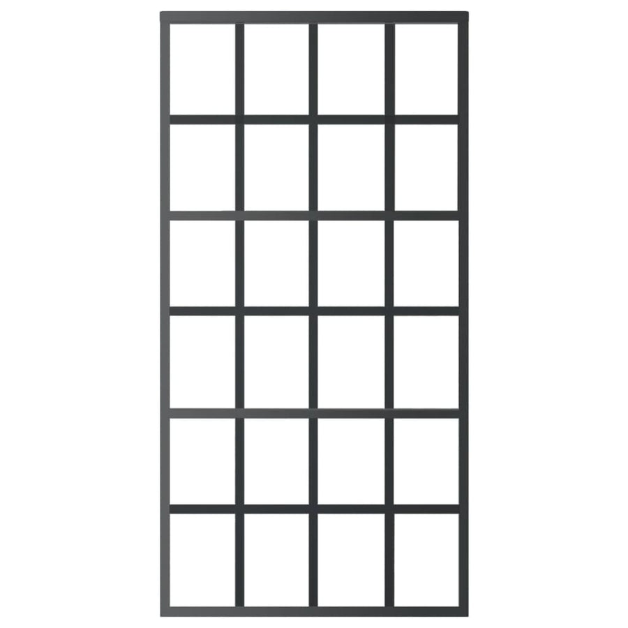 Schuifdeur Met Beslag 02X205 Cm Aluminium En Esg-Glas 102 x 205 cm (183 cm schuifrail) 6x4 raster