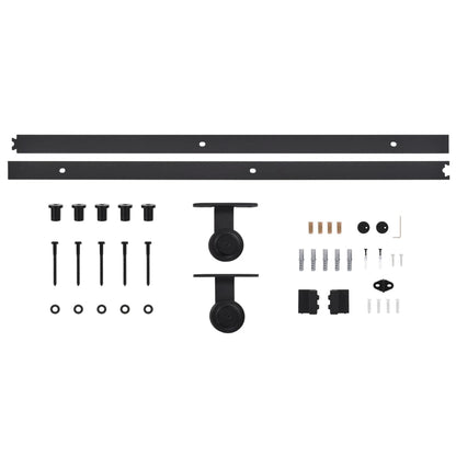 Schuifdeur Met Beslag 02X205 Cm Aluminium En Esg-Glas 102 x 205 cm (183 cm schuifrail) 6x4 raster