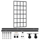 Schuifdeur 102x205 cm aluminium zwart ESG-glas