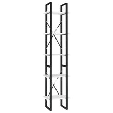 Boekenkast Met 5 Schappen Bewerkt Hout 40 x 30 x 175 cm Wit