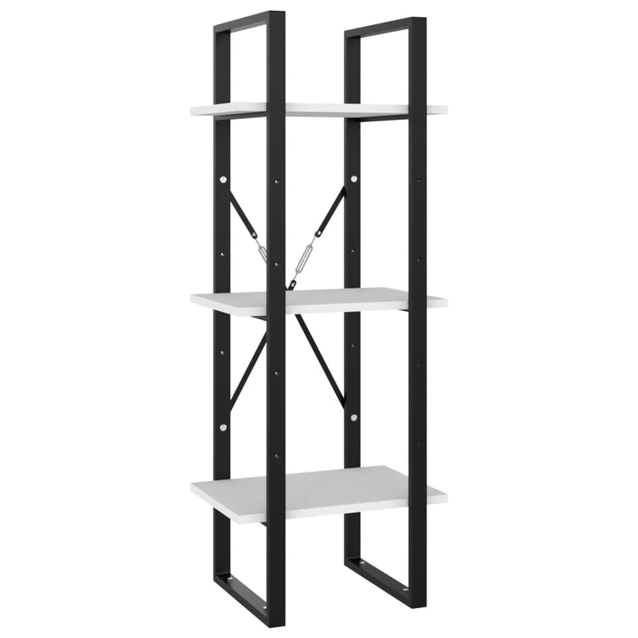 Boekenkast Met 5 Schappen Bewerkt Hout 40 x 30 x 175 cm Wit