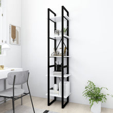 Boekenkast Met 5 Schappen Bewerkt Hout 40 x 30 x 175 cm Wit