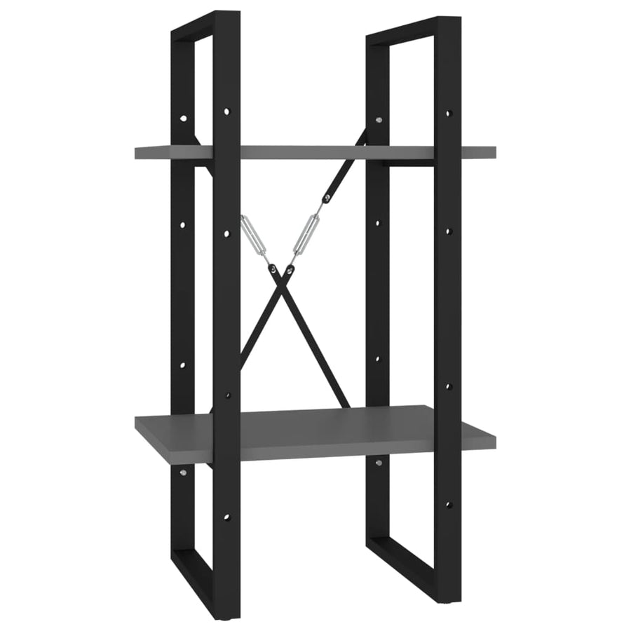 Boekenkast Met 5 Schappen Bewerkt Hout 40 x 30 x 175 cm Grijs