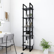 Boekenkast 40x30x175 cm bewerkt hout grijs