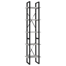 Boekenkast Met 5 Schappen Bewerkt Hout 40 x 30 x 175 cm Betongrijs