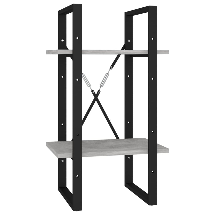 Boekenkast Met 5 Schappen Bewerkt Hout 40 x 30 x 175 cm Betongrijs