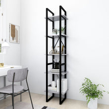 Boekenkast Met 5 Schappen Bewerkt Hout 40 x 30 x 175 cm Betongrijs