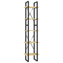 Boekenkast Met 5 Schappen Massief Grenenhout 40 x 30 x 175 cm Zwart en lichtbruin