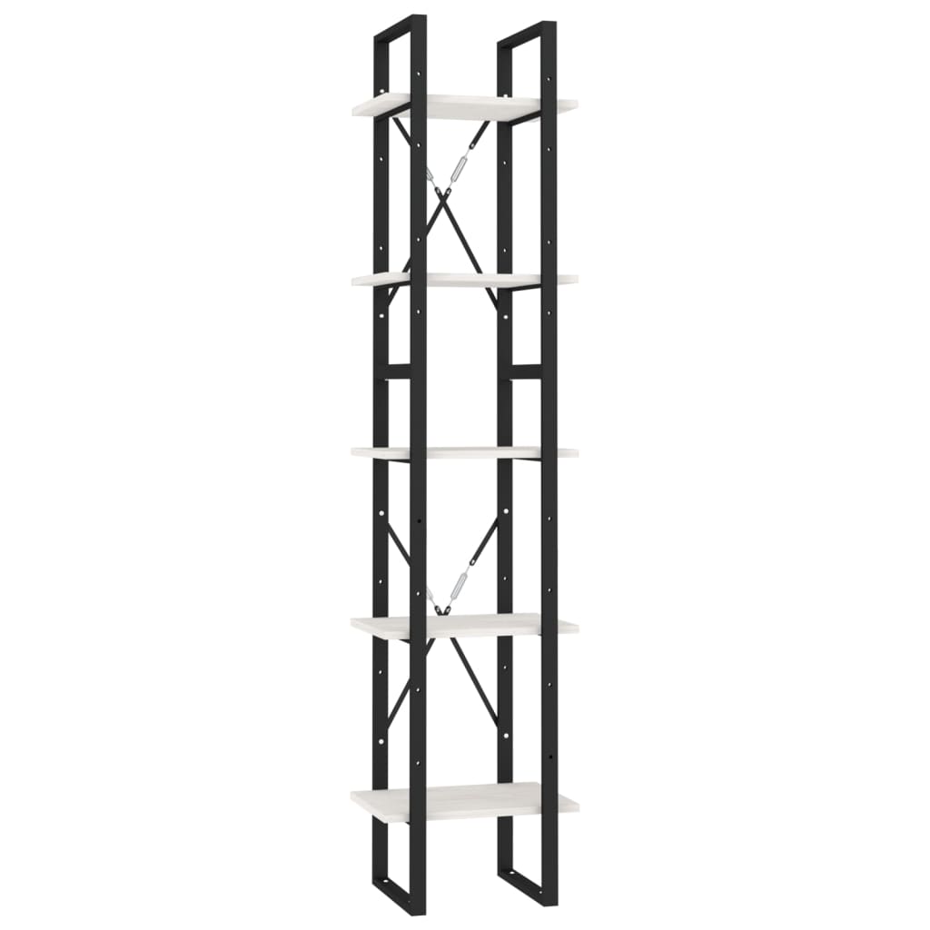 Boekenkast Met 5 Schappen Grenenhout 40 x 30 x 175 cm Wit