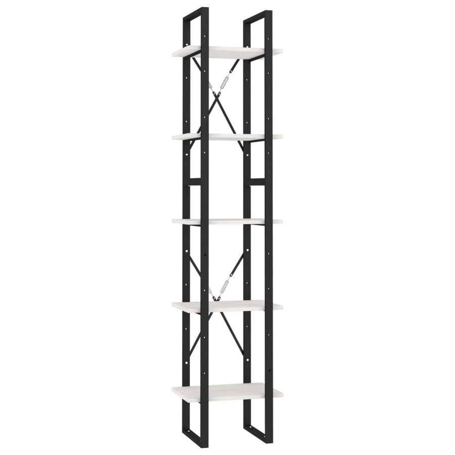 Boekenkast Met 5 Schappen Grenenhout 40 x 30 x 175 cm Wit