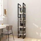 Bookcase with 5 shelves 40x30x175 cm pine wood white