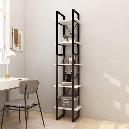 Boekenkast Met 5 Schappen Grenenhout 40 x 30 x 175 cm Wit