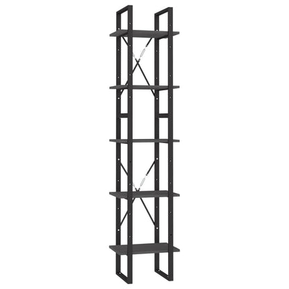 Boekenkast Met 5 Schappen Grenenhout 40 x 30 x 175 cm Grijs