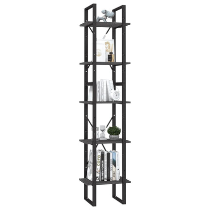 Boekenkast Met 5 Schappen Grenenhout 40 x 30 x 175 cm Grijs