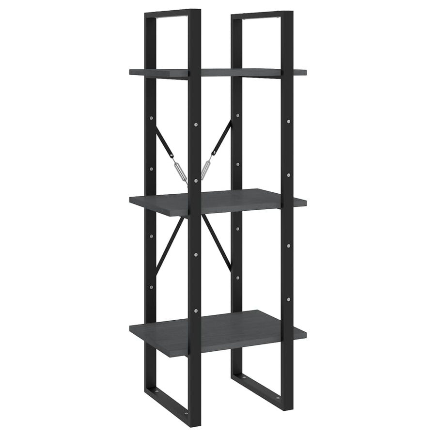 Boekenkast Met 5 Schappen Grenenhout 40 x 30 x 175 cm Grijs