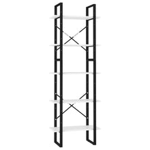 Boekenkast Met 5 Schappen Bewerkt Hout 60 x 30 x 175 cm Wit