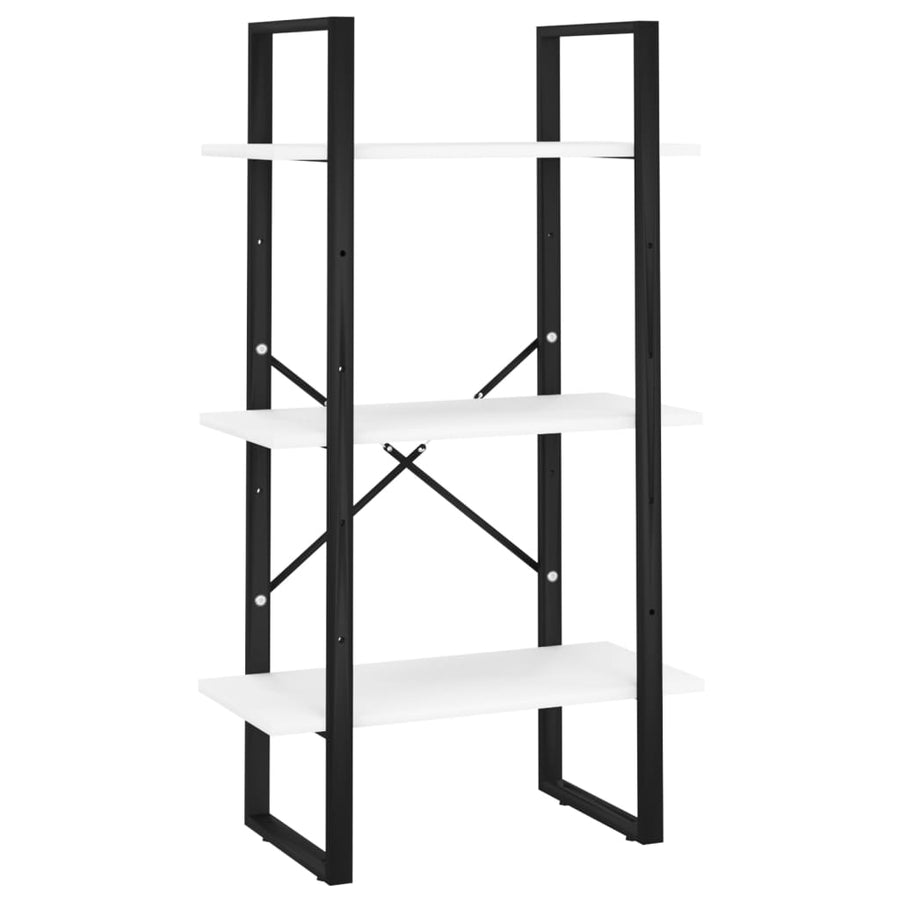 Boekenkast Met 5 Schappen Bewerkt Hout 60 x 30 x 175 cm Wit