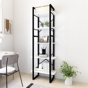 Bookcase with 5 shelves 60x30x175 cm treated wood white