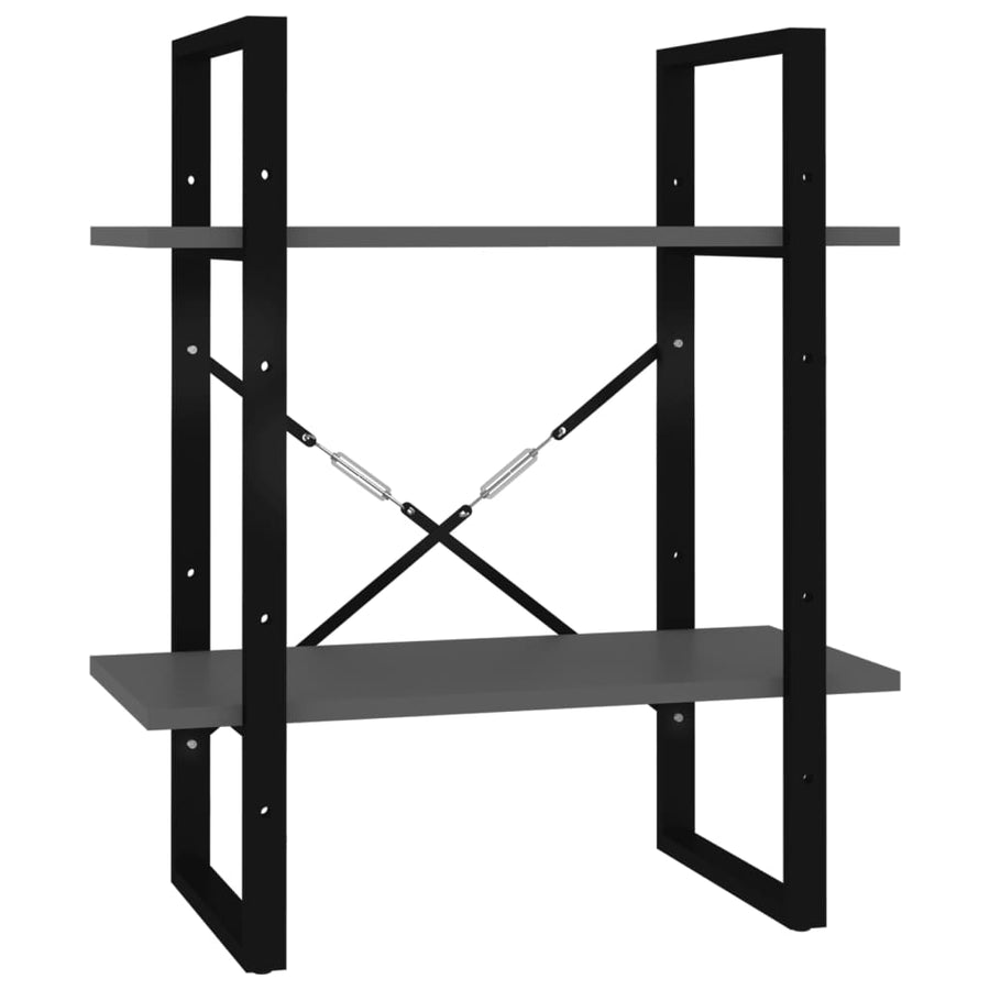 Boekenkast Met 5 Schappen Bewerkt Hout 60 x 30 x 175 cm Grijs
