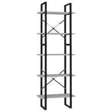 Boekenkast Met 5 Schappen Bewerkt Hout 60 x 30 x 175 cm Betongrijs