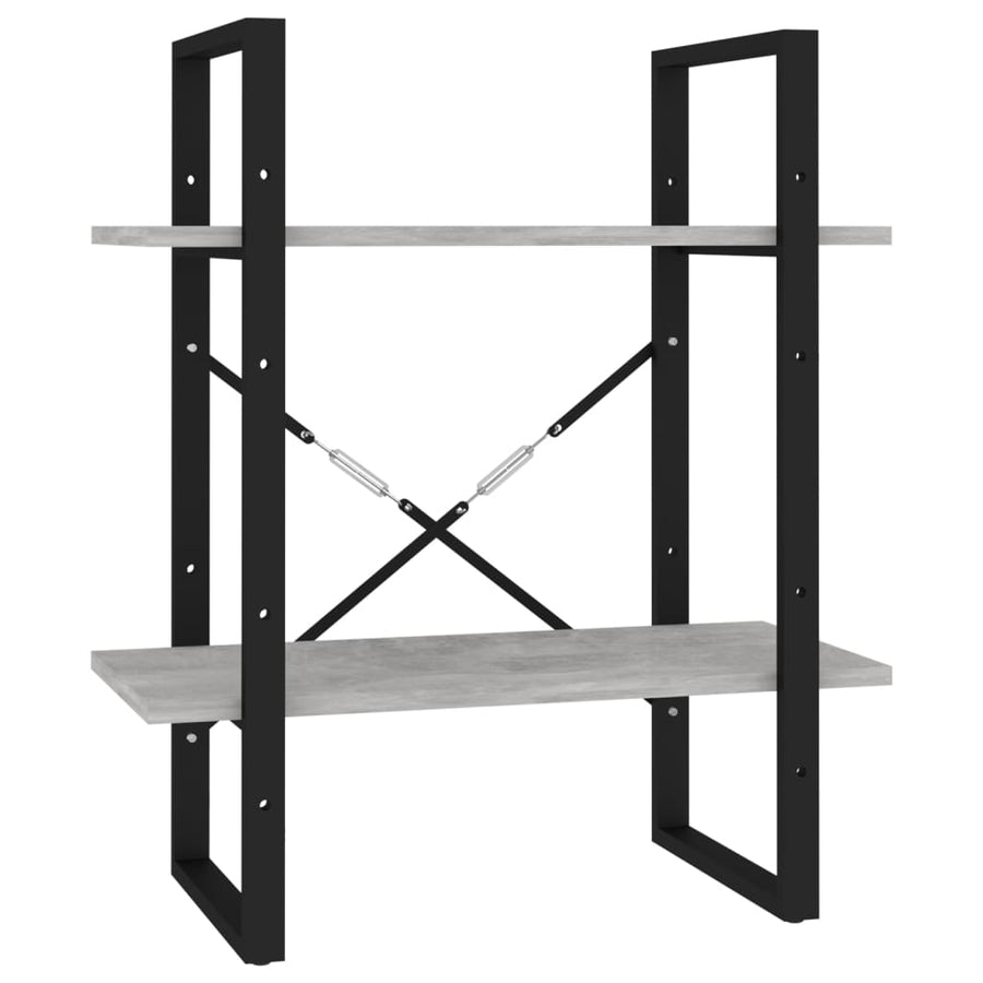 Boekenkast Met 5 Schappen Bewerkt Hout 60 x 30 x 175 cm Betongrijs