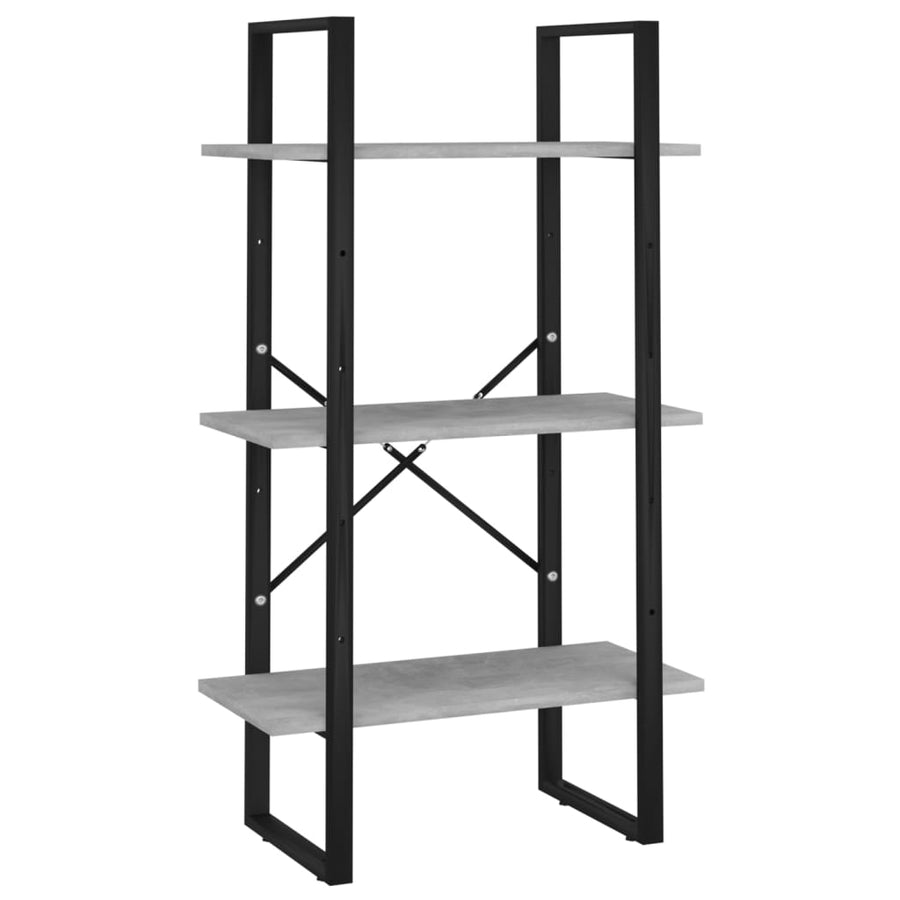 Boekenkast Met 5 Schappen Bewerkt Hout 60 x 30 x 175 cm Betongrijs