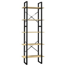 Boekenkast Met 5 Schappen Massief Grenenhout 60 x 30 x 175 cm Zwart en lichtbruin