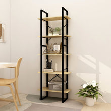 Boekenkast Met 5 Schappen Massief Grenenhout 60 x 30 x 175 cm Zwart en lichtbruin