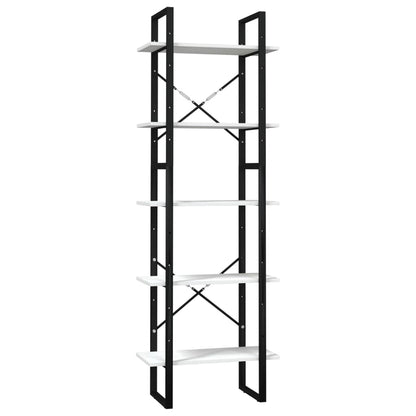 Boekenkast Met 5 Schappen Grenenhout 60 x 30 x 175 cm Wit
