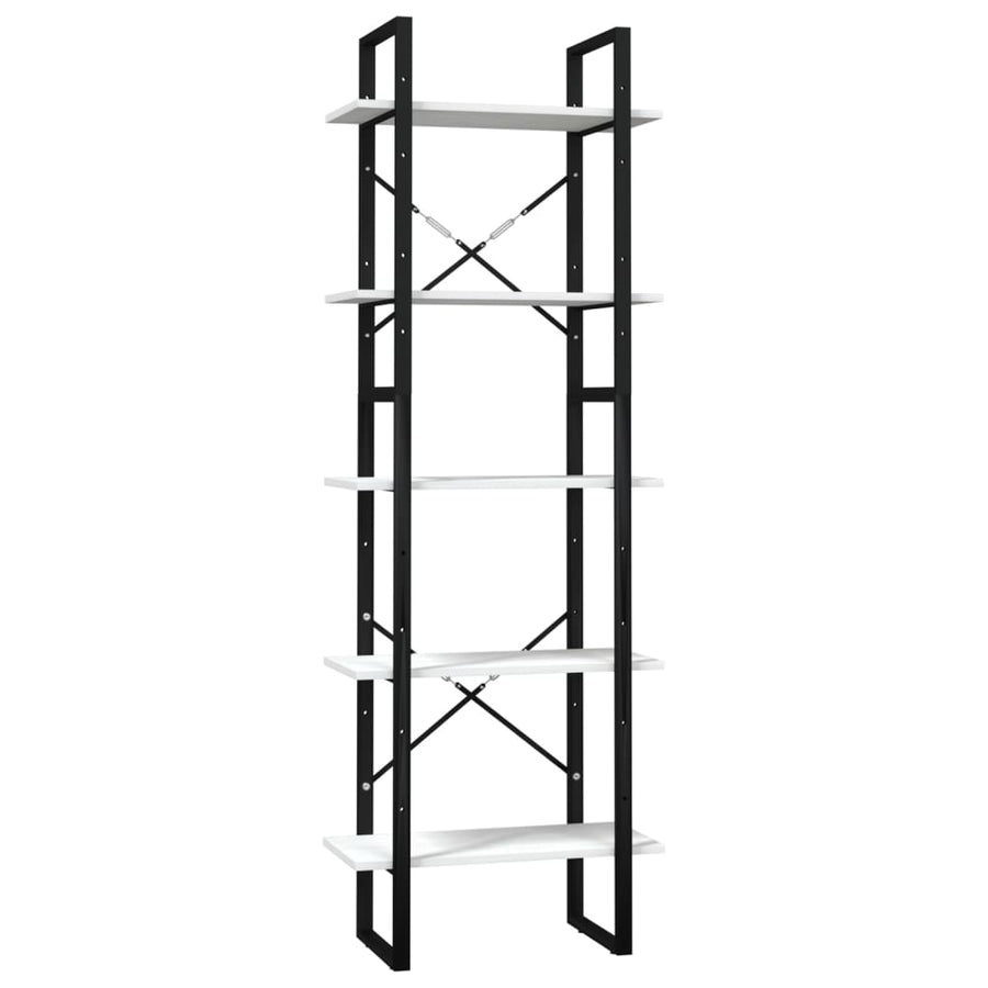Boekenkast Met 5 Schappen Grenenhout 60 x 30 x 175 cm Wit