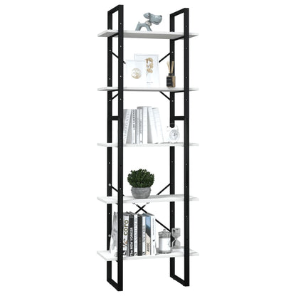 Boekenkast Met 5 Schappen Grenenhout 60 x 30 x 175 cm Wit