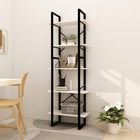 Bookcase with 5 shelves 60x30x175 cm solid pine wood white