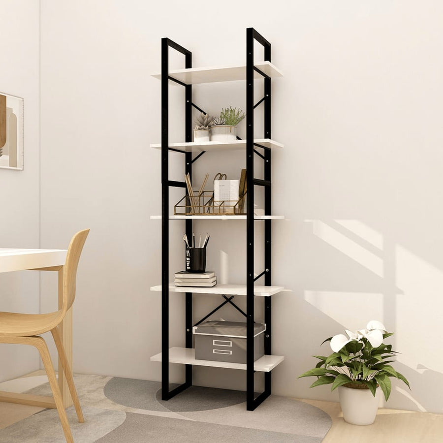 Boekenkast Met 5 Schappen Grenenhout 60 x 30 x 175 cm Wit