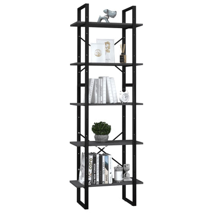 Boekenkast Met 5 Schappen Grenenhout 60 x 30 x 175 cm Grijs