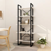 Boekenkast 80x30x175 cm bewerkt hout wit
