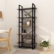 Boekenkast 80x30x175 cm bewerkt hout grijs