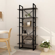 Boekenkast Met 5 Schappen Bewerkt Hout 80 x 30 x 175 cm Grijs