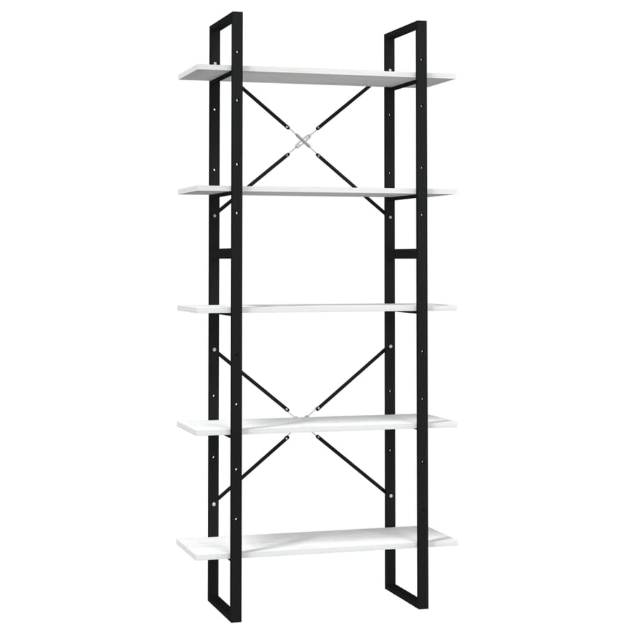 Boekenkast Met 5 Schappen Grenenhout 80 x 30 x 175 cm Wit
