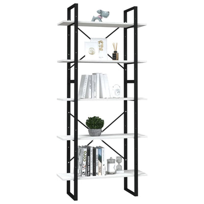 Boekenkast Met 5 Schappen Grenenhout 80 x 30 x 175 cm Wit