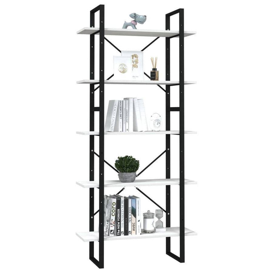 Boekenkast Met 5 Schappen Grenenhout 80 x 30 x 175 cm Wit