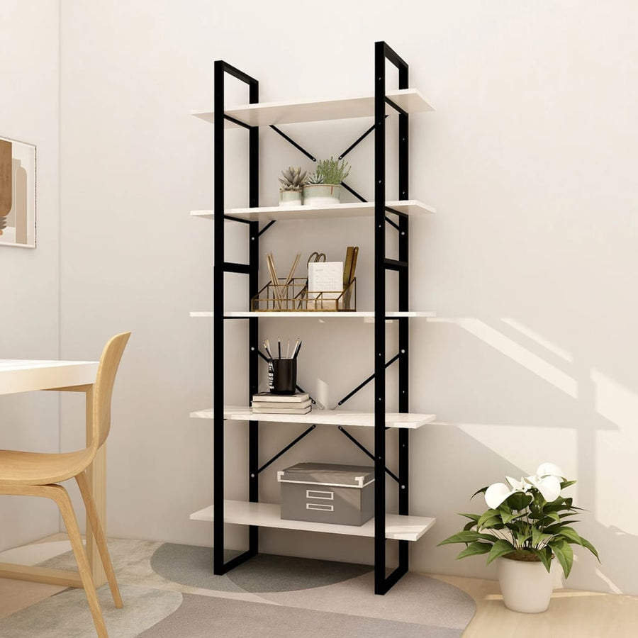 Boekenkast Met 5 Schappen Grenenhout 80 x 30 x 175 cm Wit