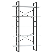 Boekenkast Met 5 Schappen Bewerkt Hout 100 x 30 x 175 cm Wit
