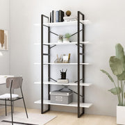 Boekenkast 100x30x175 cm bewerkt hout wit